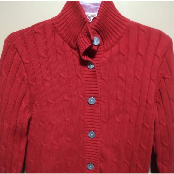 đ¤ American Living Mock Turtleneck Cardigan Sweater SizeâMedium - Picture 2 of 4